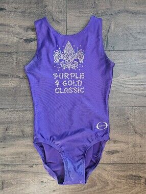 Ozone Purple & Gold Meet Leotard